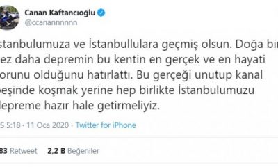 Canan Kaftancıoğlu’nun deprem tweet’i