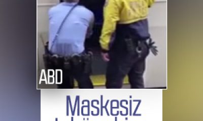 ABD’de, otobüse maskesiz binen adama polisten müdahale